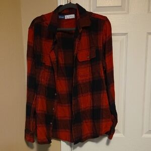 Old Navy Red and Black Checkered Shirt